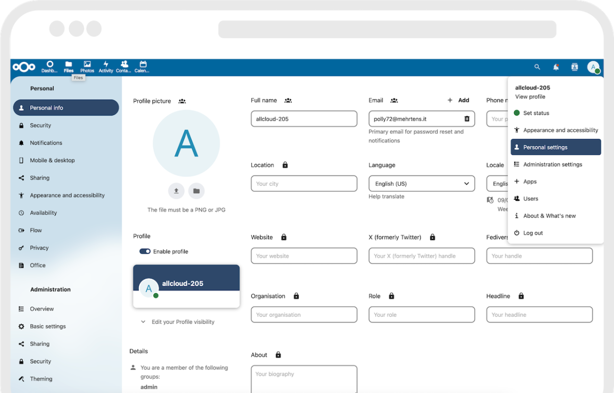 Nextcloud - wolkesicher.de